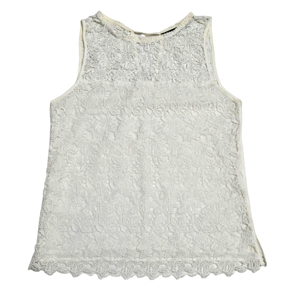 Zara Basic Elegant Sleeveless Lace Top Womens  Size Medium